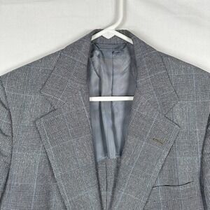 Southwick Paul Stuart Blazer Mens 40R Gray Plaid 2-Button Sport Coat Suit Jacket